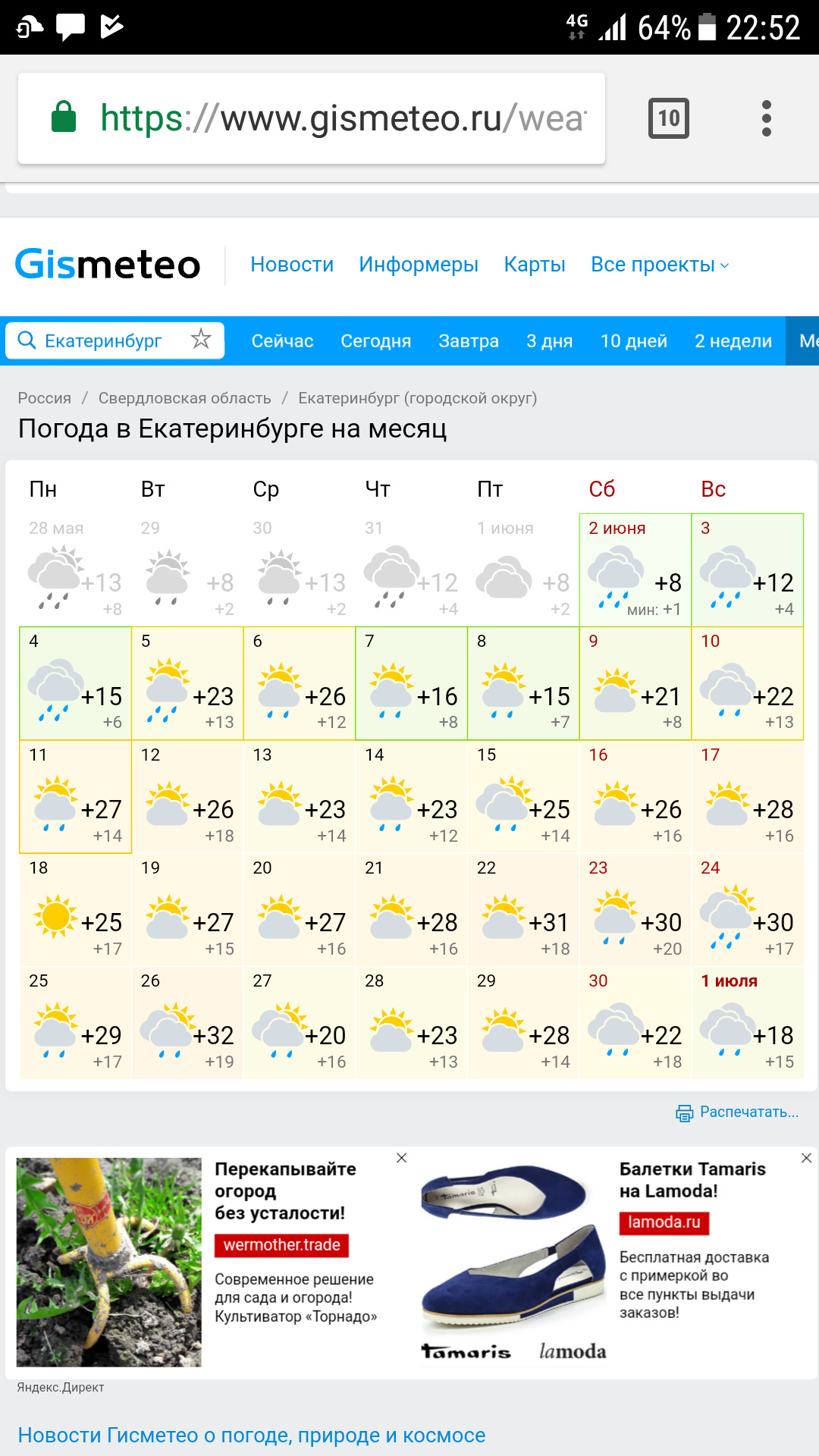 Сайт погоды екатеринбург