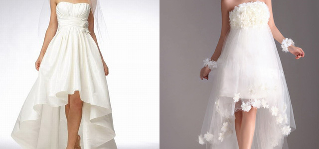 Свадебные платья с хвостом удлиненные сзади