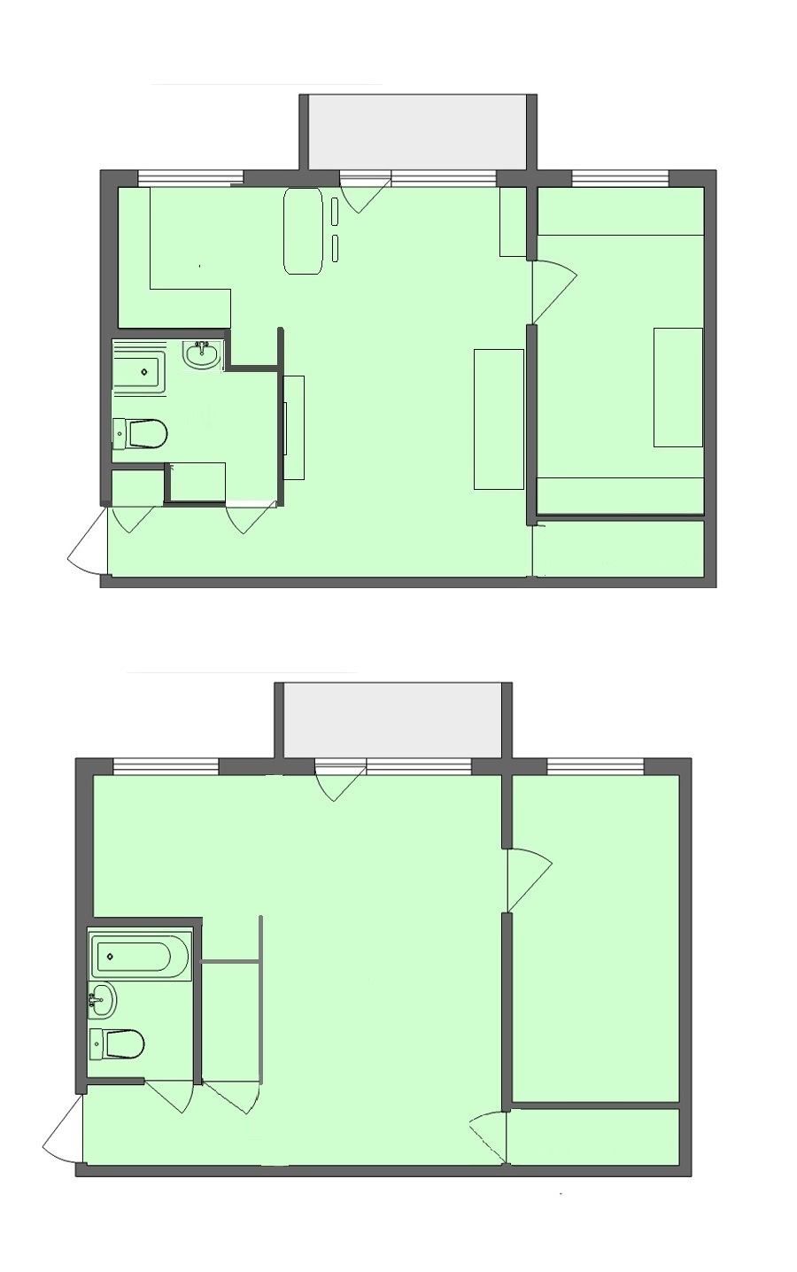 варианты перепланировки 2 х комнатной хрущевки с проходной комнатой