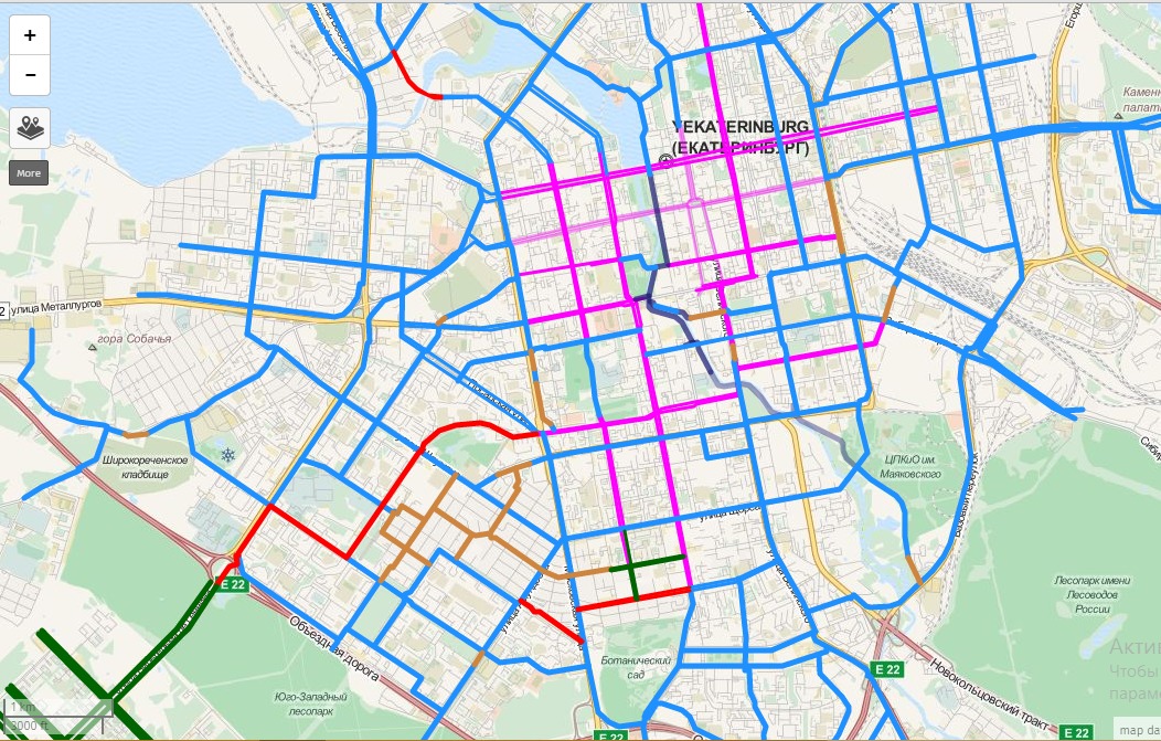 Карта екатеринбурга с транспортом