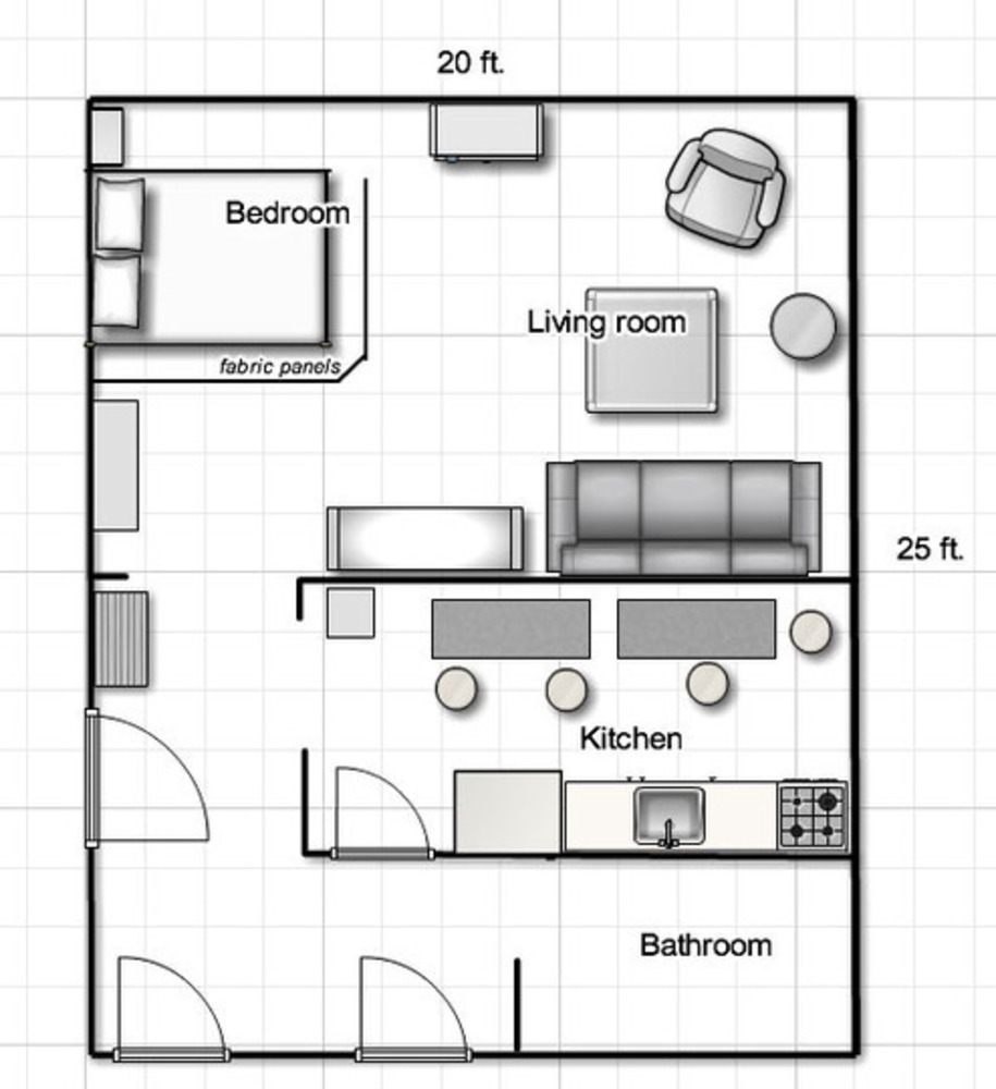 Living room kitchen bathroom. Планировка студии в Нью Йорке. Разделение комнаты Монтессори схема. Floorplan small Kitchen Living Room. Как удобно разделить комнату студию схемы.