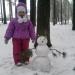 мой первый снеговик!