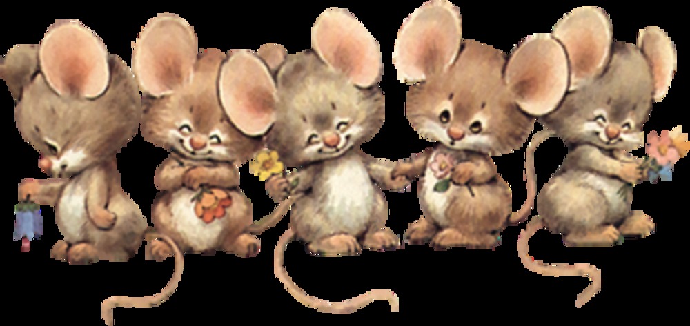 Шесть мышей. 5 Мышат. "Мышки-подружки". Мышки много для детей.