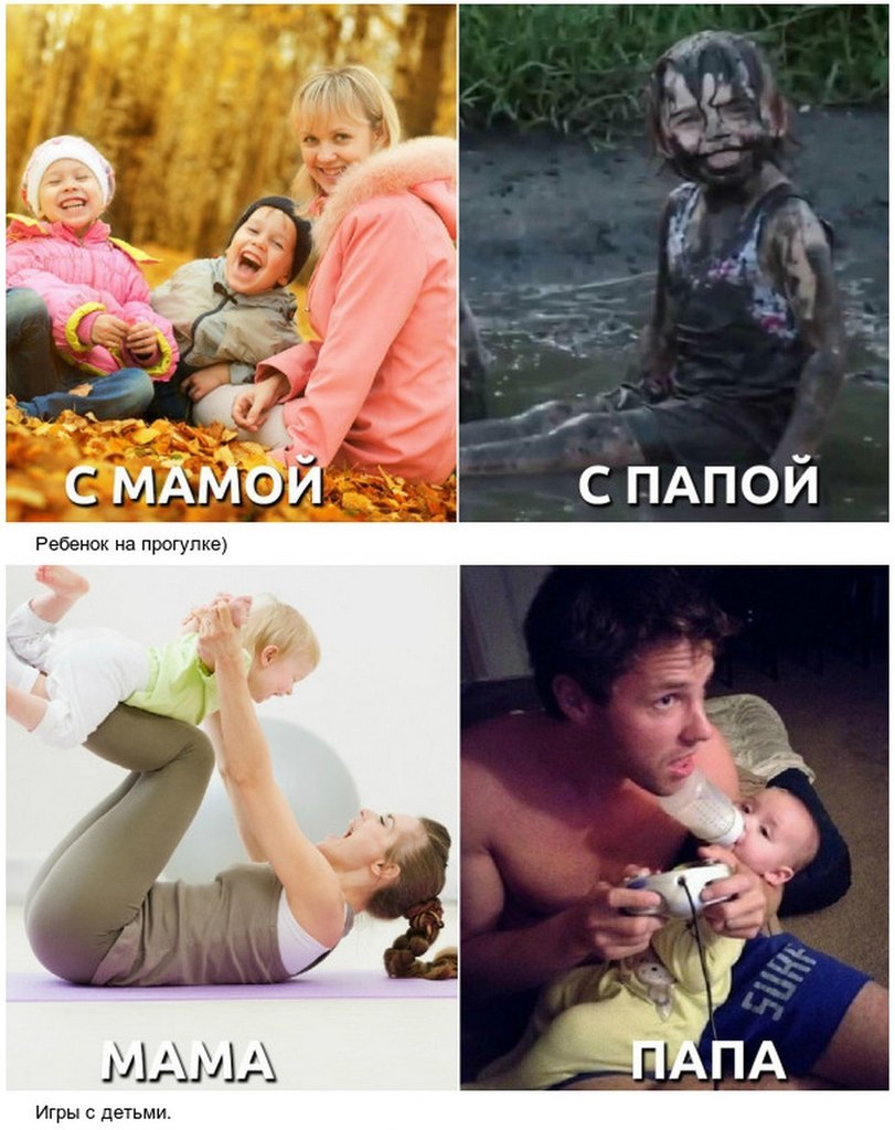 отдых с мамой или с папой