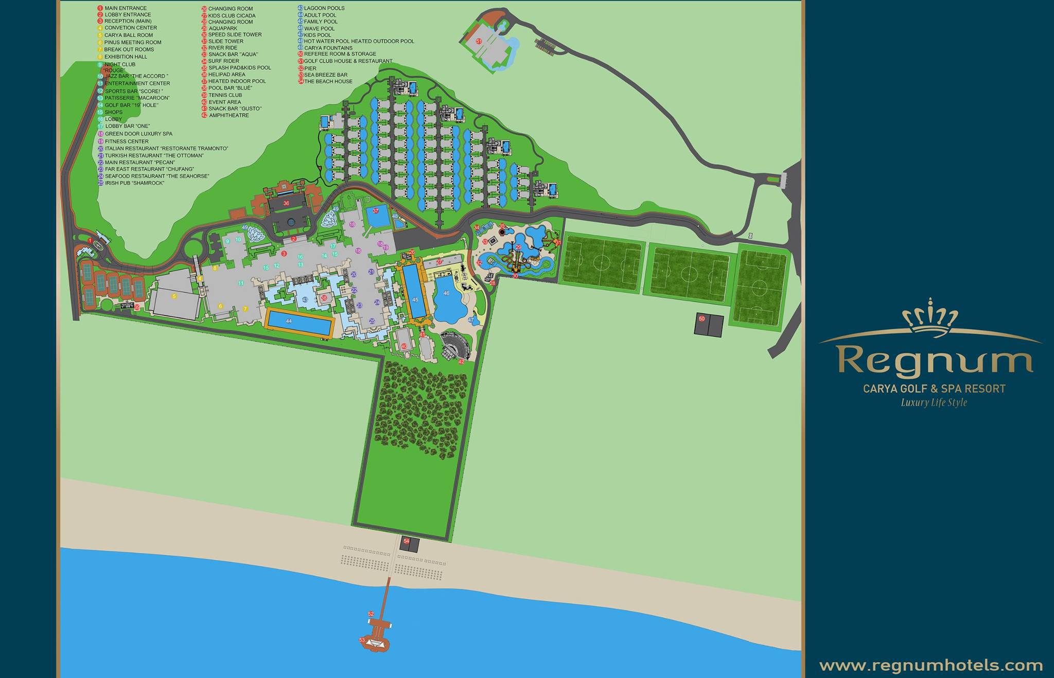 Карта отеля regnum carya
