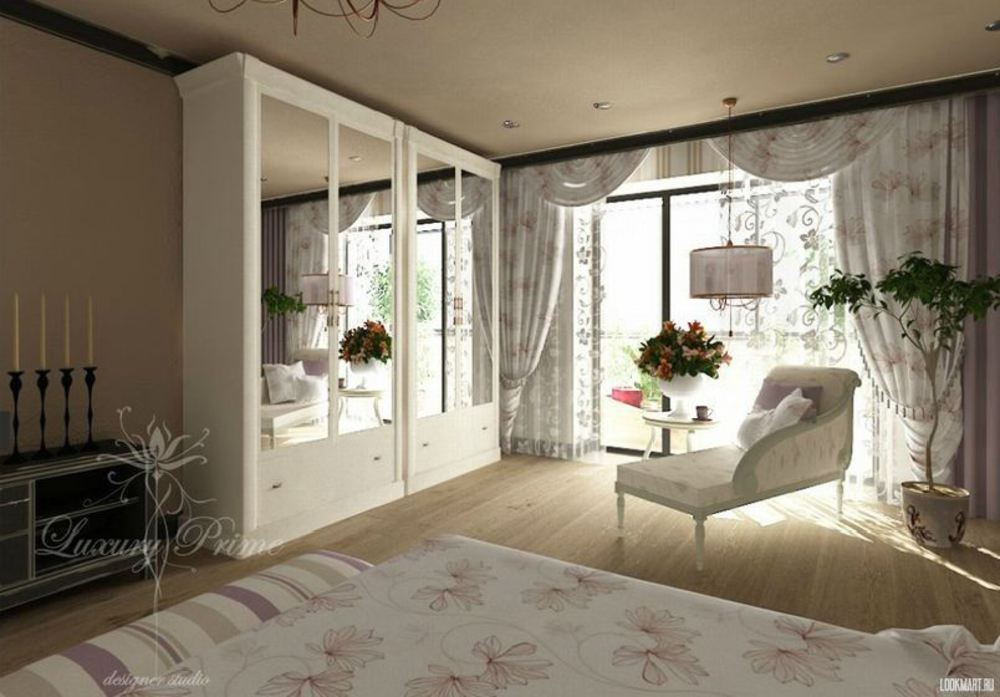 Дизайн комнаты с балконом и окном на одной стене фото