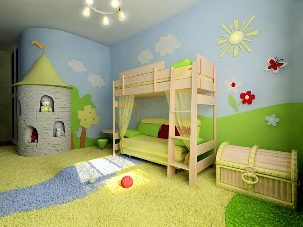 Декоративная штукатурка в детской комнате дизайн фото