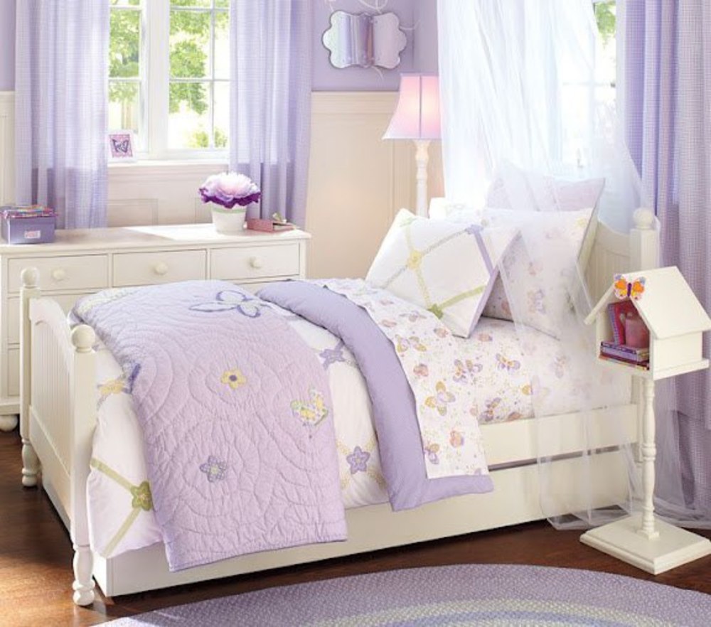 Кровать фиолетовая для девочки